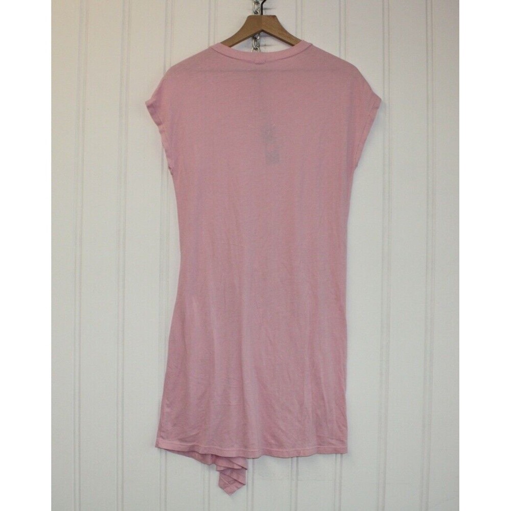 Monrow Revolve Women's Pink Tucked Front Short Sleeve‎ T-Shirt Dress Size Small - Picture 10 of 10